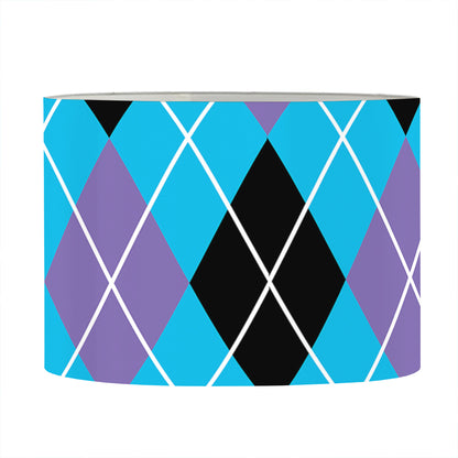Blue Black And Purple Argyle Print Drum Lamp Shade