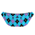 Blue Black And Purple Argyle Print Fanny Pack