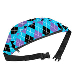 Blue Black And Purple Argyle Print Fanny Pack