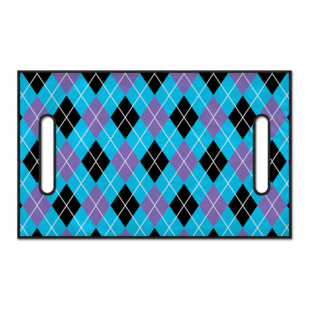Blue Black And Purple Argyle Print Golf Cart Seat Cover