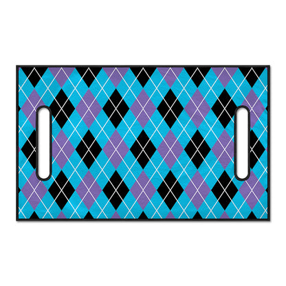 Blue Black And Purple Argyle Print Golf Cart Seat Cover