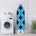 Blue Black And Purple Argyle Print Ironing Board Cover