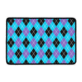 Blue Black And Purple Argyle Print Kitchen Mat