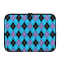 Blue Black And Purple Argyle Print Laptop Sleeve