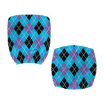 Blue Black And Purple Argyle Print Office Chair Cover