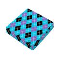 Blue Black And Purple Argyle Print Outdoor Seat Cushion Cover