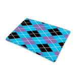 Blue Black And Purple Argyle Print Pet Cooling Mat Cover