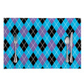 Blue Black And Purple Argyle Print Placemat