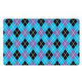 Blue Black And Purple Argyle Print Polyester Doormat