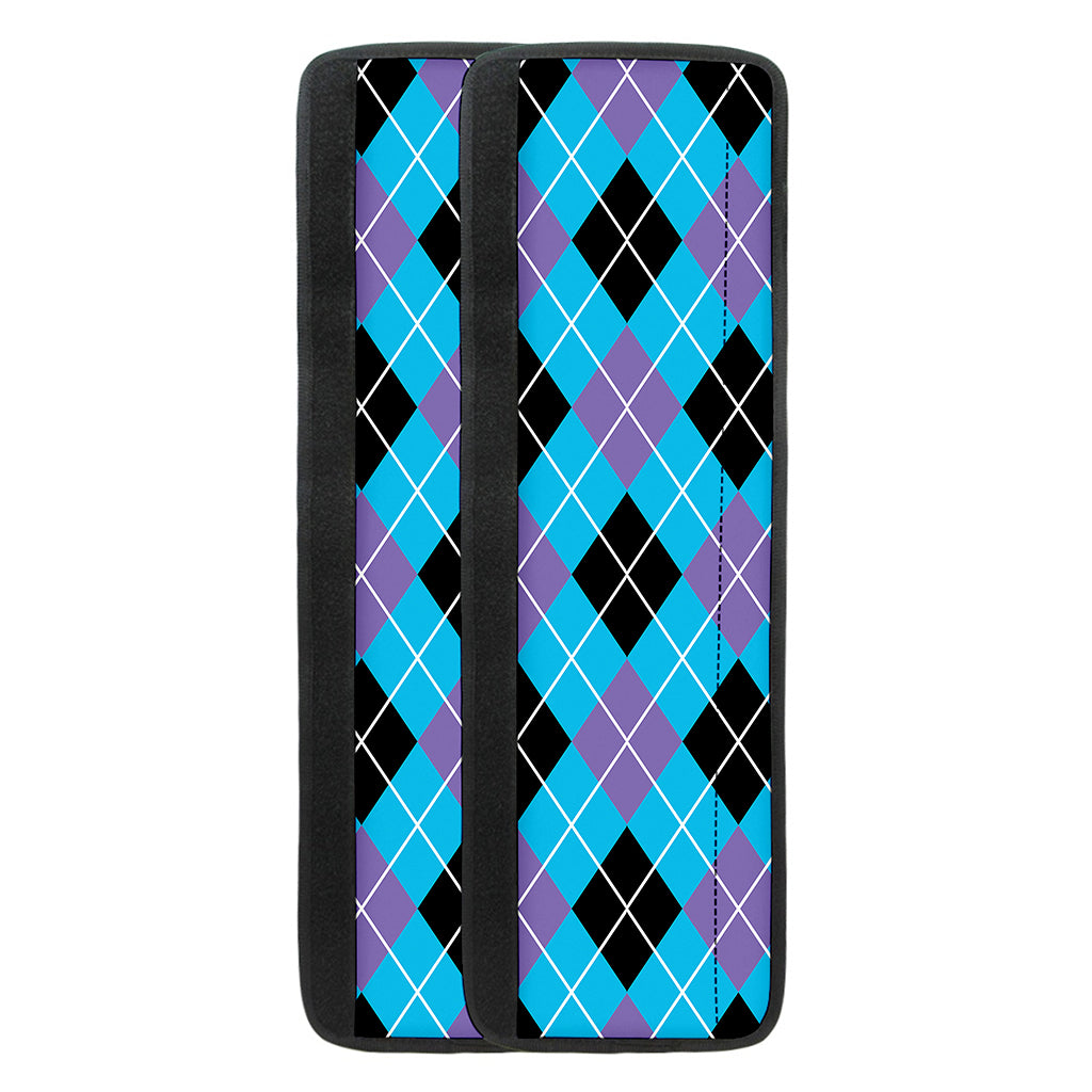 Blue Black And Purple Argyle Print Refrigerator Handle Covers