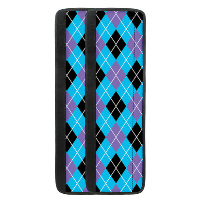 Blue Black And Purple Argyle Print Refrigerator Handle Covers