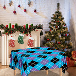 Blue Black And Purple Argyle Print Tablecloth