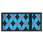 Blue Black And Purple Argyle Print Trifold Wallet