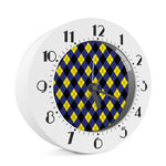 Blue Black And Yellow Argyle Print Alarm Clock