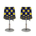Blue Black And Yellow Argyle Print Bar Stool Covers