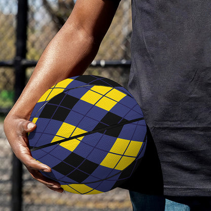 Blue Black And Yellow Argyle Print Basketball