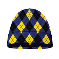 Blue Black And Yellow Argyle Print Beanie
