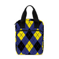 Blue Black And Yellow Argyle Print Bible Tote Bag