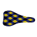 Blue Black And Yellow Argyle Print Bicycle Seat Cover
