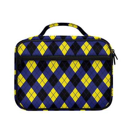 Blue Black And Yellow Argyle Print Briefcase Bible Bag