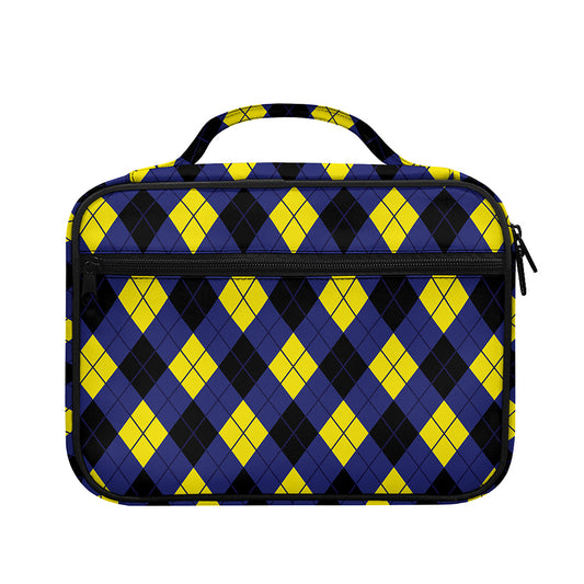 Blue Black And Yellow Argyle Print Briefcase Bible Bag