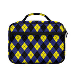 Blue Black And Yellow Argyle Print Briefcase Bible Bag