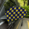Blue Black And Yellow Argyle Print Car Side Mirror Covers