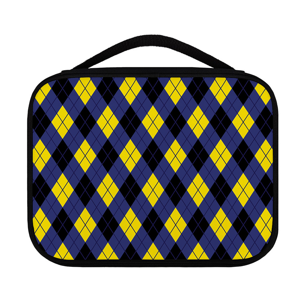 Blue Black And Yellow Argyle Print Classic Bible Case