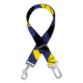 Blue Black And Yellow Argyle Print Dog Seat Belt