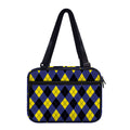 Blue Black And Yellow Argyle Print Double Strap Bible Bag