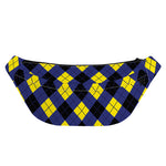 Blue Black And Yellow Argyle Print Fanny Pack