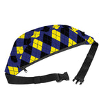 Blue Black And Yellow Argyle Print Fanny Pack