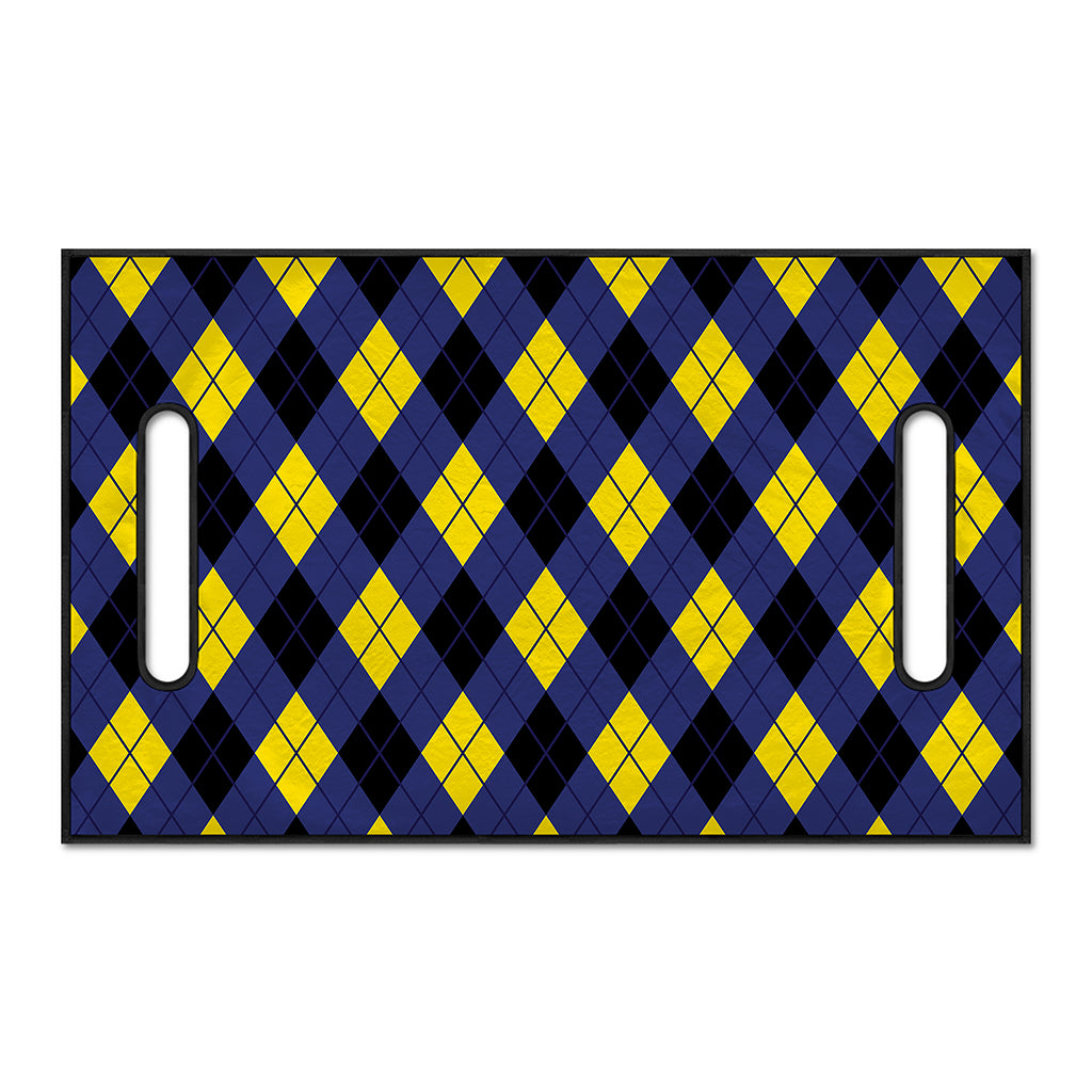 Blue Black And Yellow Argyle Print Golf Cart Seat Cover