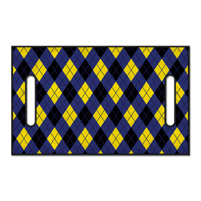 Blue Black And Yellow Argyle Print Golf Cart Seat Cover
