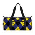 Blue Black And Yellow Argyle Print Gym Bag