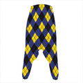 Blue Black And Yellow Argyle Print Hammer Pants
