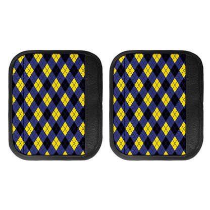 Blue Black And Yellow Argyle Print Handle Covers