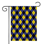 Blue Black And Yellow Argyle Print House Flag
