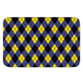 Blue Black And Yellow Argyle Print Indoor Door Mat