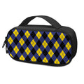 Blue Black And Yellow Argyle Print Portable Cooler Travel Case
