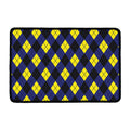 Blue Black And Yellow Argyle Print Kitchen Mat