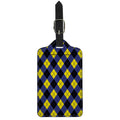 Blue Black And Yellow Argyle Print Luggage Tag