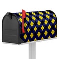 Blue Black And Yellow Argyle Print Mailbox Cover