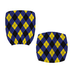 Blue Black And Yellow Argyle Print Office Chair Cover