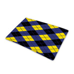 Blue Black And Yellow Argyle Print Pet Cooling Mat Cover