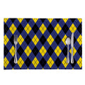 Blue Black And Yellow Argyle Print Placemat