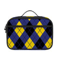 Blue Black And Yellow Argyle Print Portable Lunch Bag
