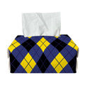 Blue Black And Yellow Argyle Print Rectangle Tissue Box Cover