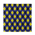 Blue Black And Yellow Argyle Print Silk Bandana