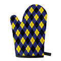 Blue Black And Yellow Argyle Print Single Oven Mitt
